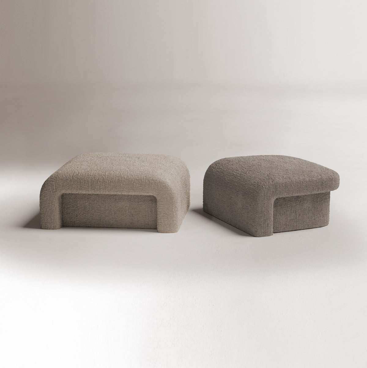 Slide Ottoman pouf 1 and pouf 2 in boucle by Maison Burgos