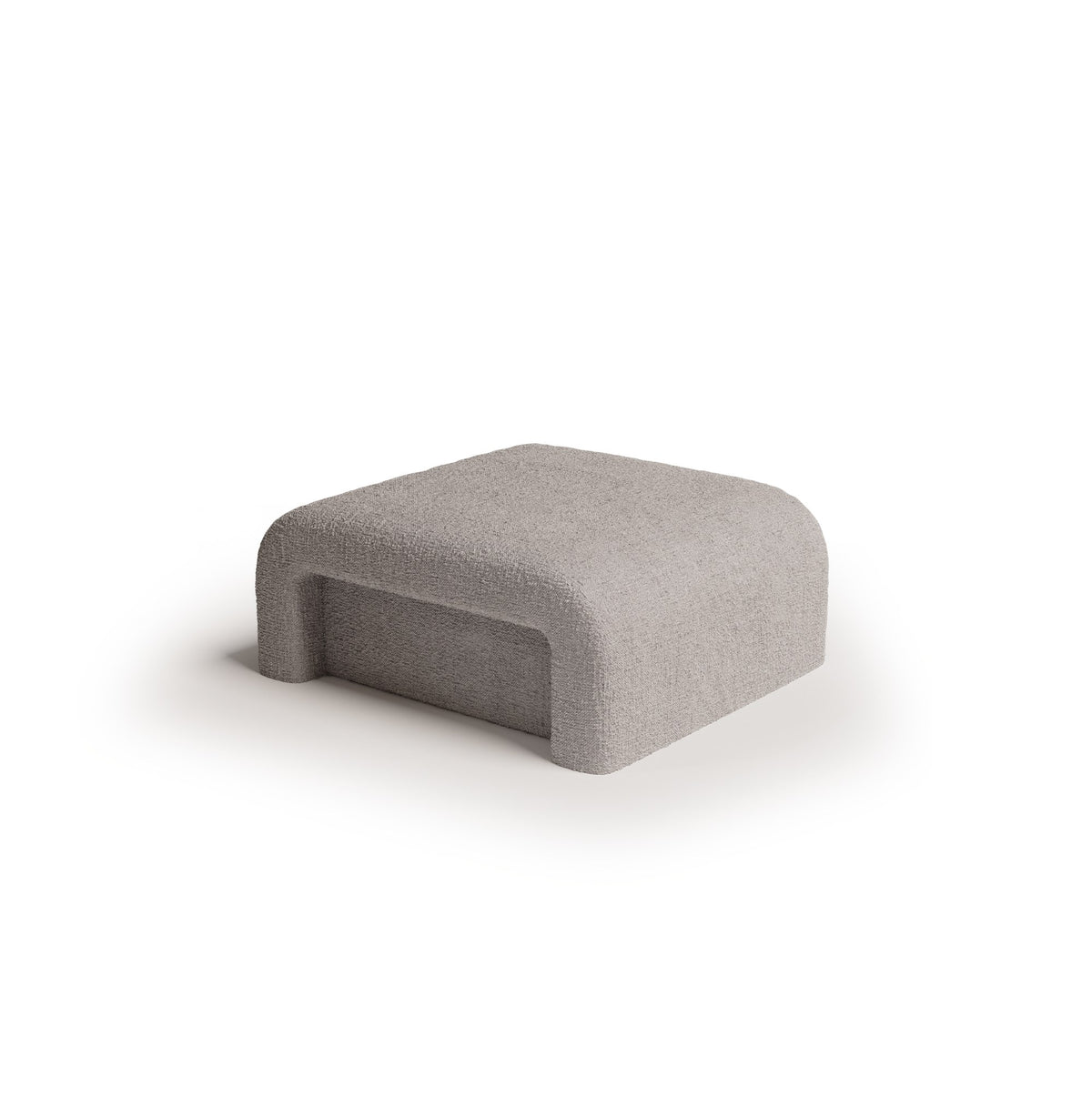 Slide Ottoman pouf 2 in latte boucle by Maison Burgos