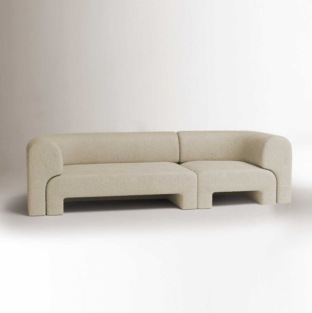 Slide Sectional Sofa Composition 1 in ivory fabric by Maison Burgos