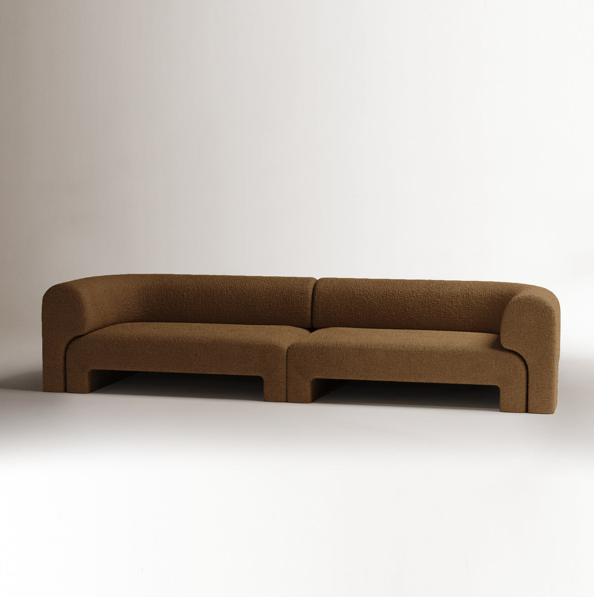 Slide Sectional Sofa Composition 2 in camel velvet by Maison Burgos