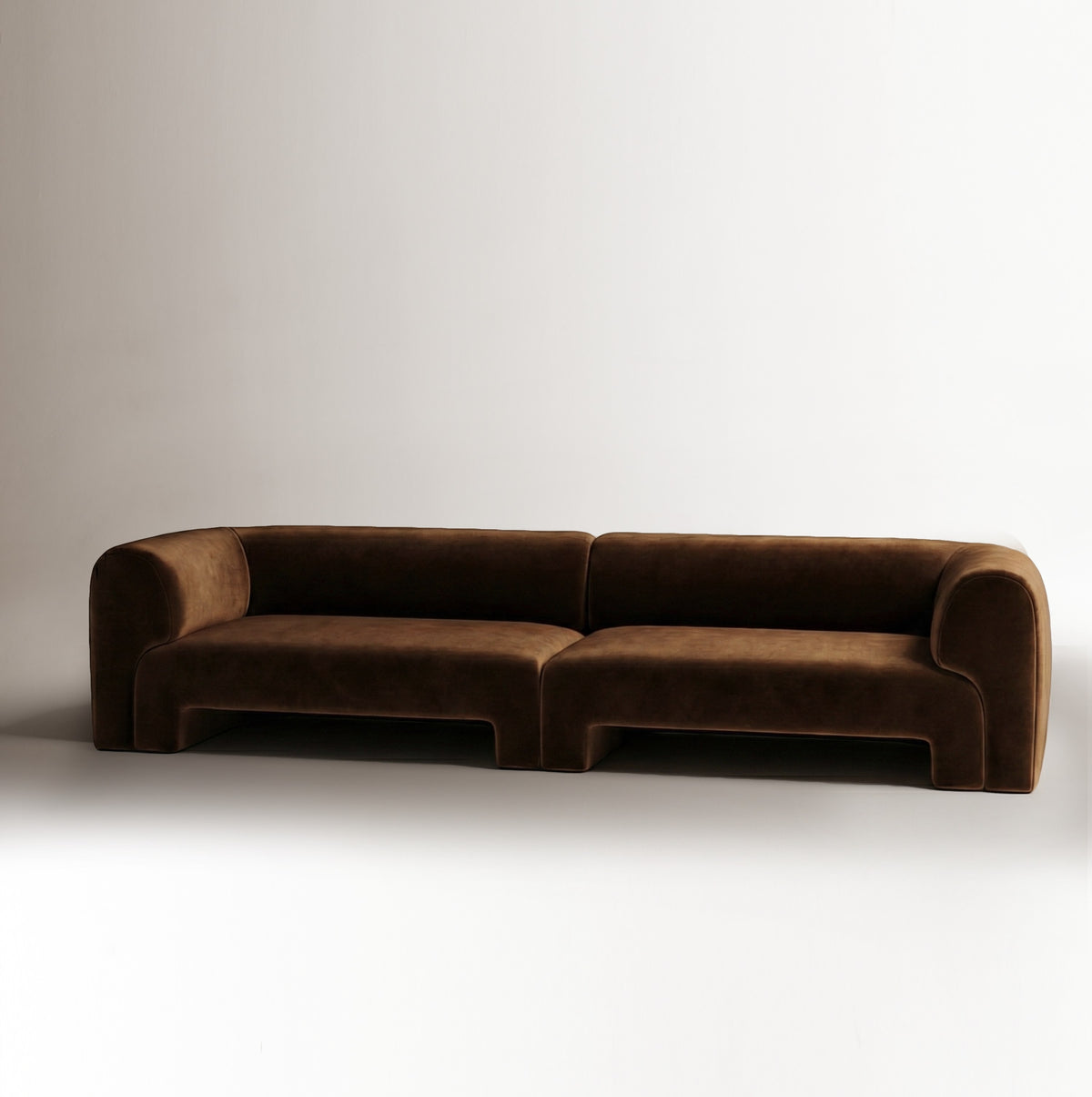 Slide Sectional Sofa Composition 2 in chocolate velvet by Maison Burgos