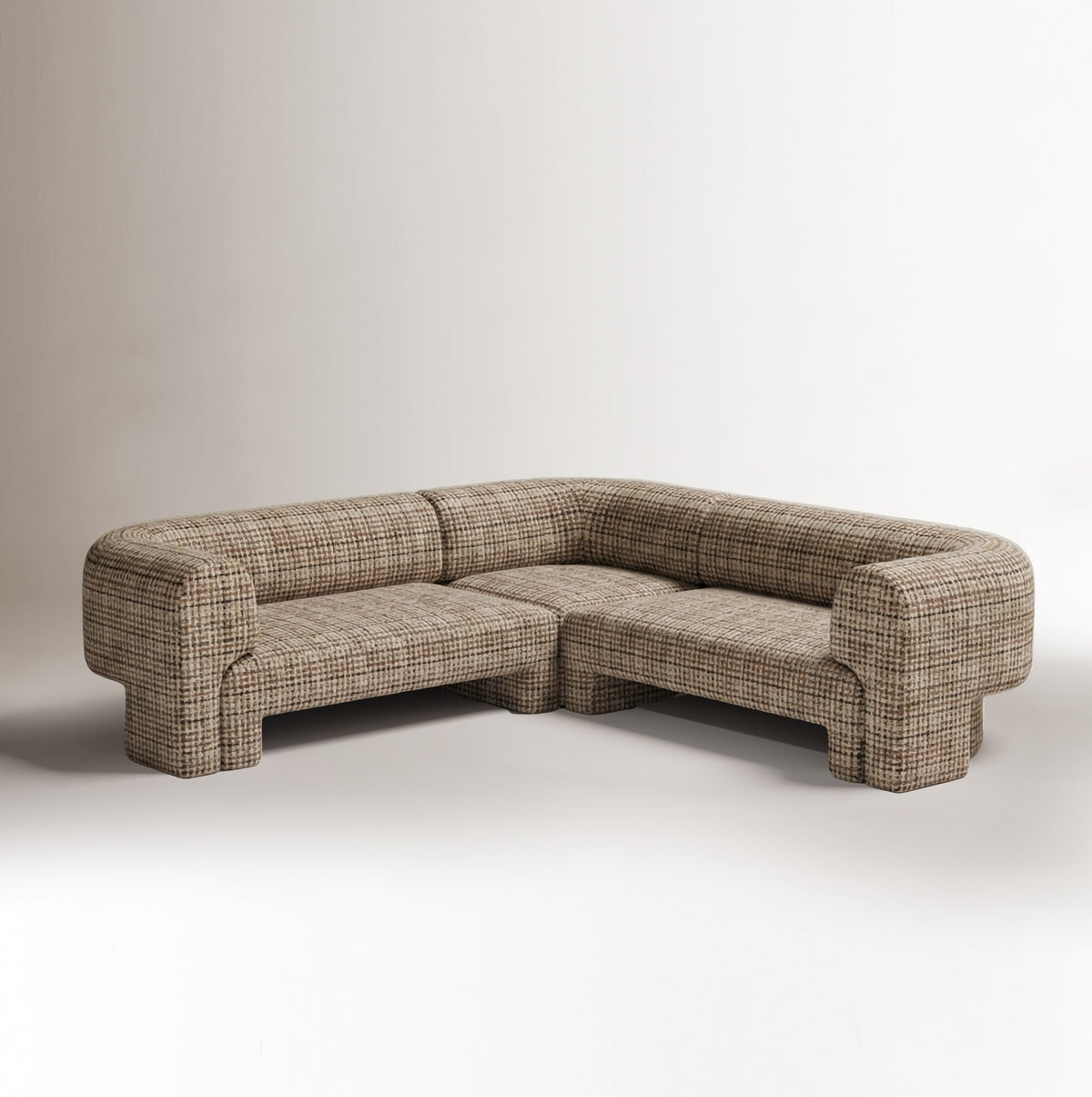 Slide Sectional Sofa Composition 3 in check fabric by Maison Burgos