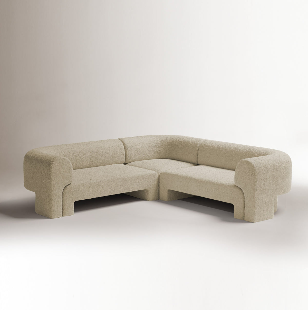 Slide Sectional Sofa Composition 3 corner sofa in ivory fabric by Maison Burgos