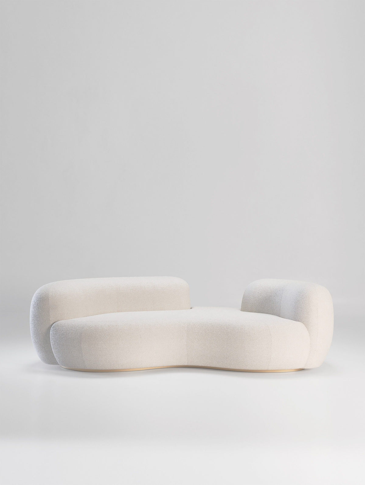 Tateyama Cloud Sofa in ivory bouclé, three-quarter studio view