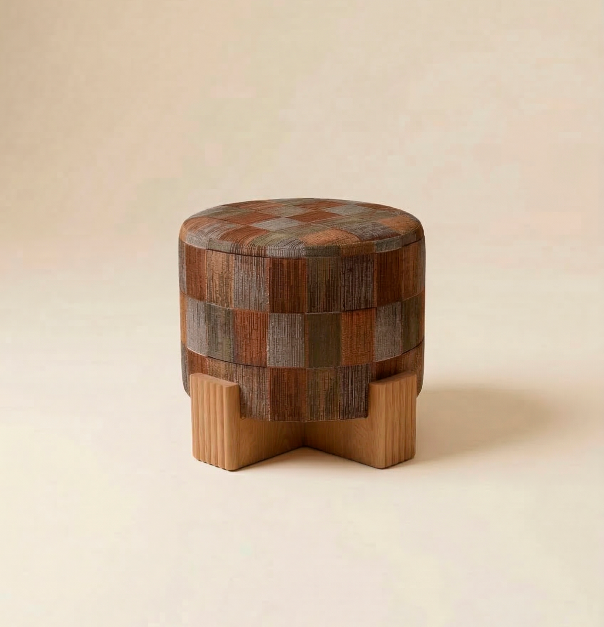 Twin Ottoman small in patchwork fabric by Maison Burgos
