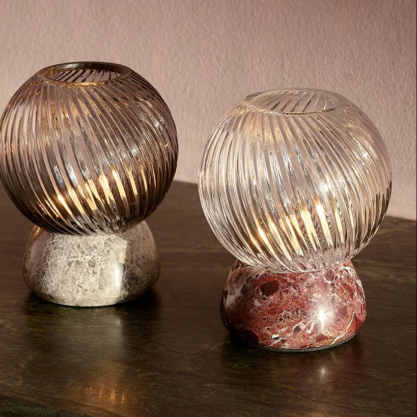 Twist of Marble Candle Holder detail by Maison Burgos