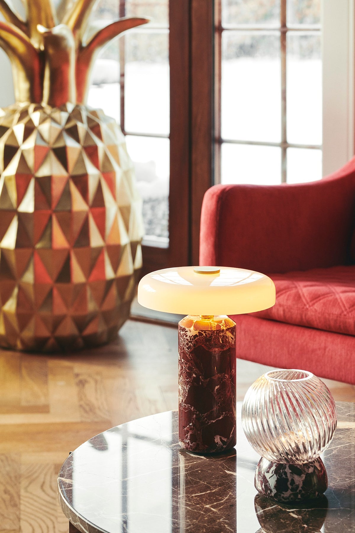 Twist of Marble Candle Holder in an interior by Maison Burgos