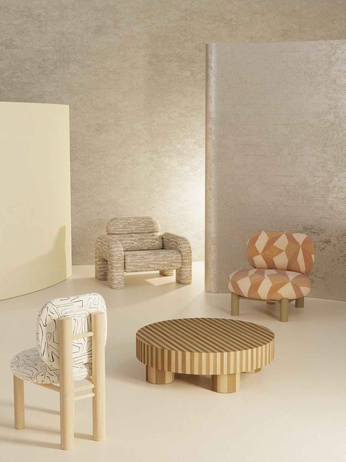 Vertigo Armchair styled in a living room by Maison Burgos