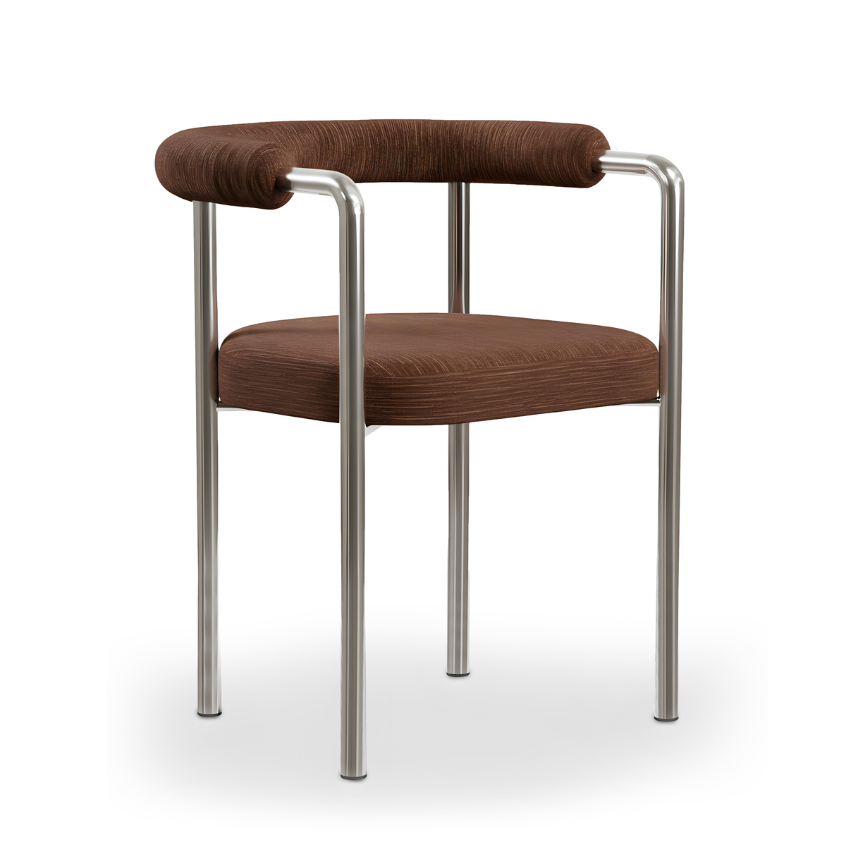 Volta Dining Chair Orion III Clove with polished nickel feet by Maison Burgos