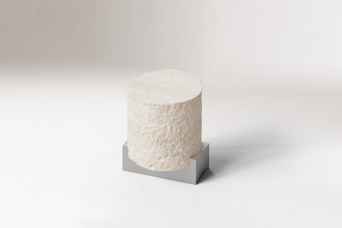 On The Rocks Side Table in travertine by Maison Burgos