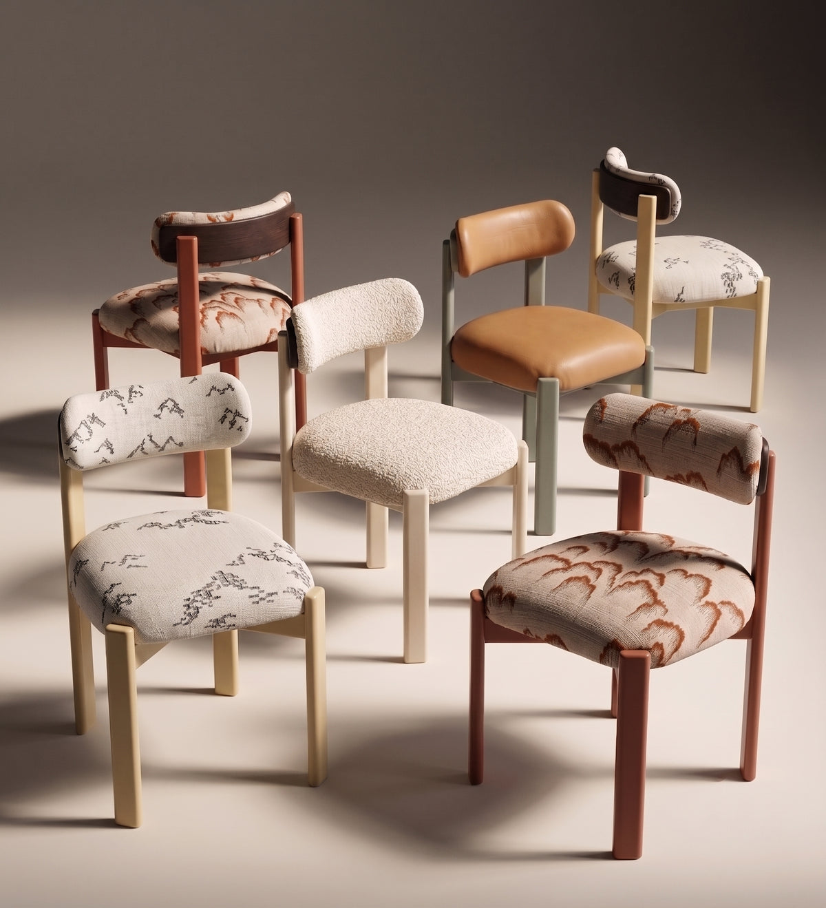 Siena Dining Chair collection in assorted fabrics and frame colours