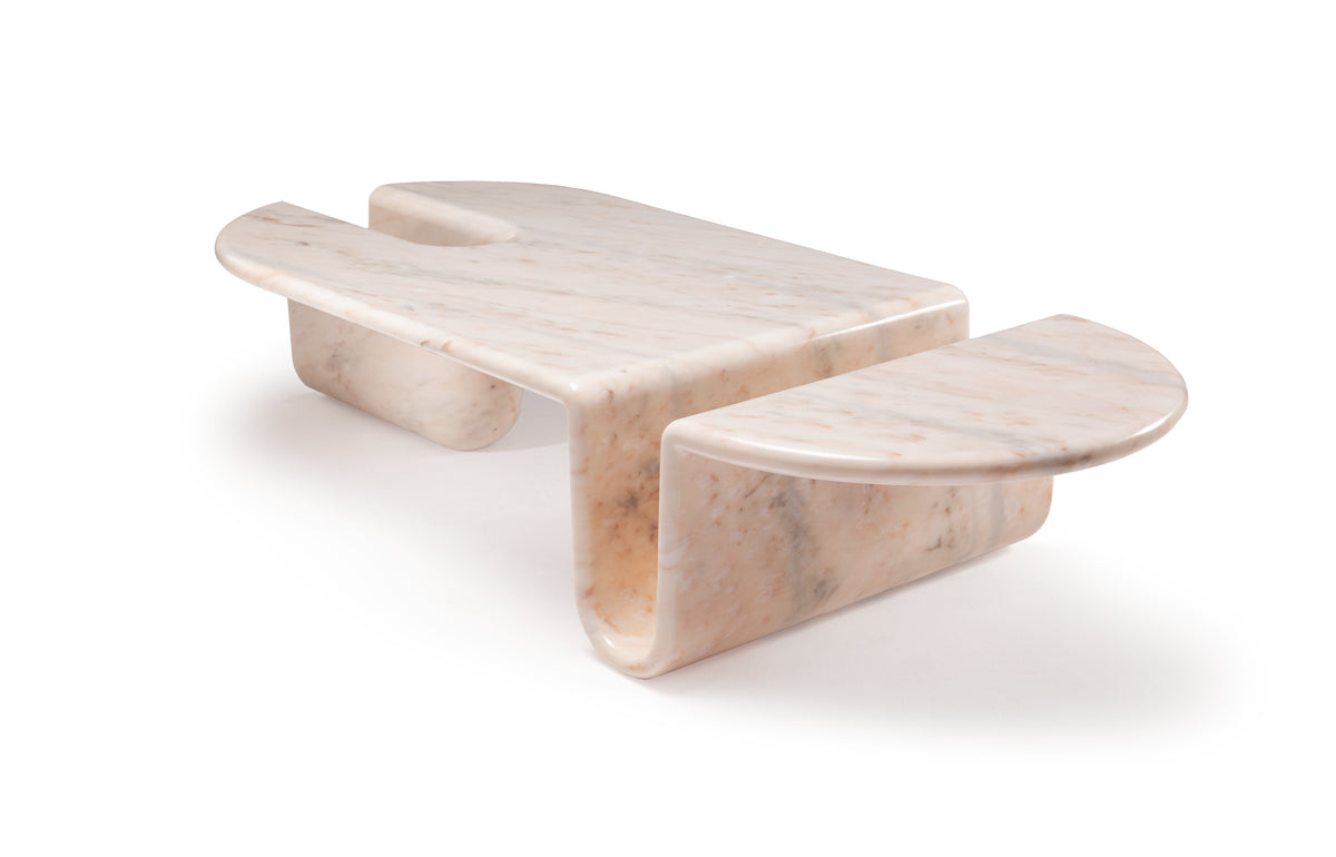 Bonnie & Clyde Coffee Table in Estremoz White marble