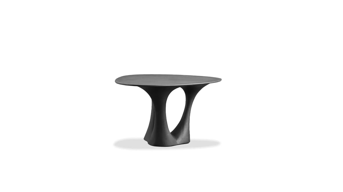Groot Dining Table smaller size with dark top and sculptural base