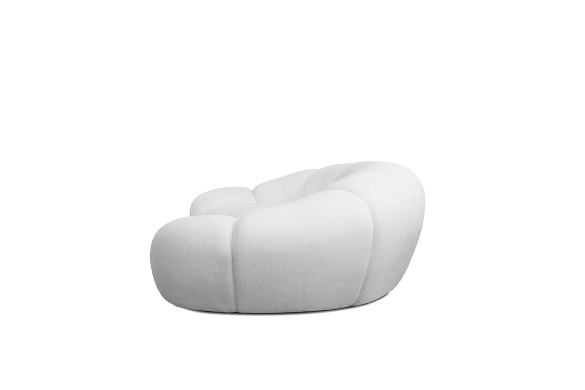 Cirro Sofa - 4-Seater in Polar White, side end view