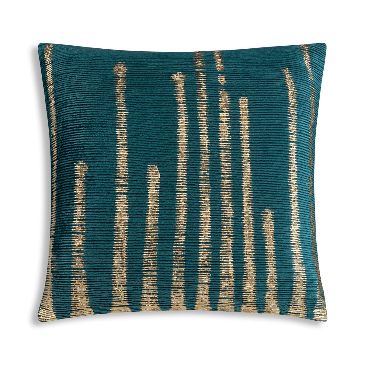 Adele Velvet Pillow — Square, Teal Gold