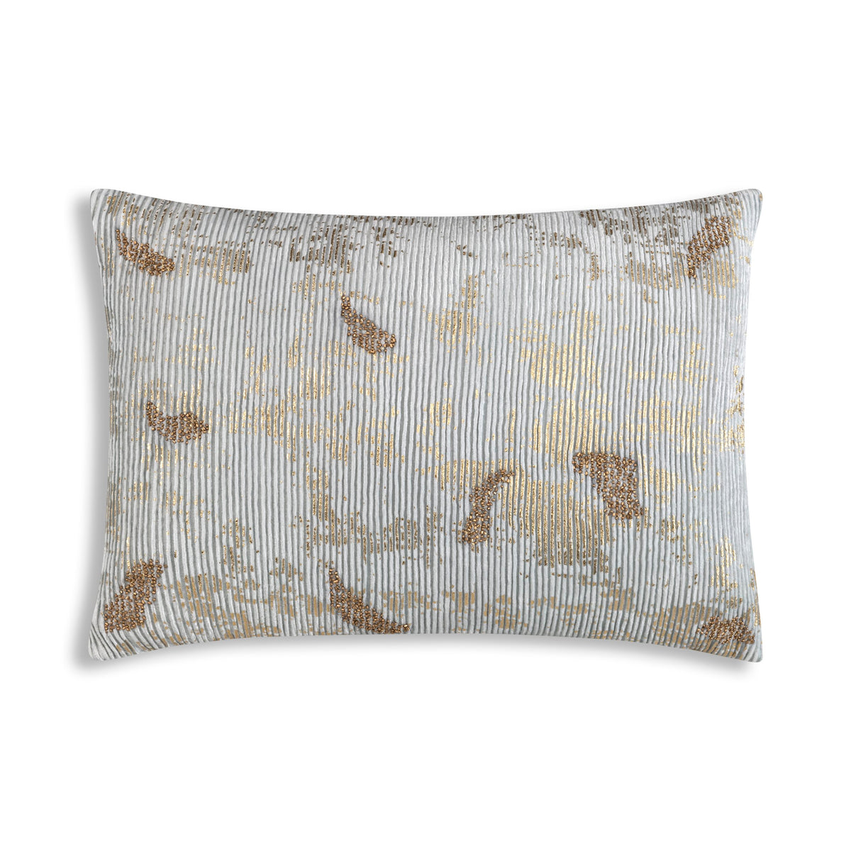 Adele Velvet Pillow — Lumbar, Gold Feather, 14"x20"