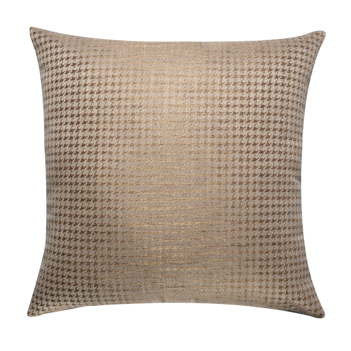 Allure Beige and Gold Herringbone Pillow by Maison Burgos