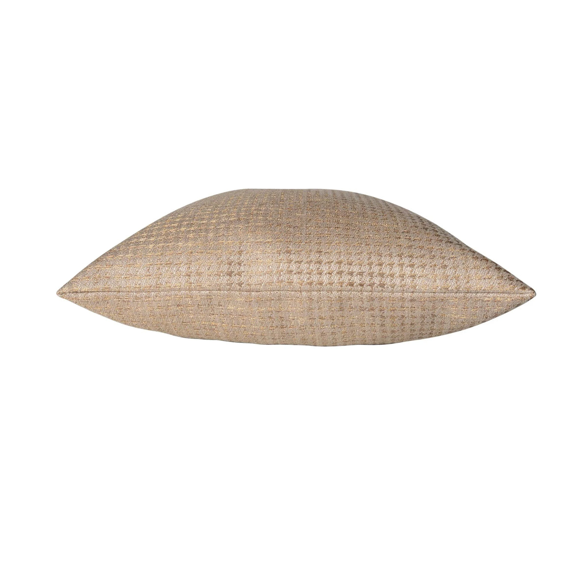 Allure Beige and Gold Herringbone Pillow, side profile