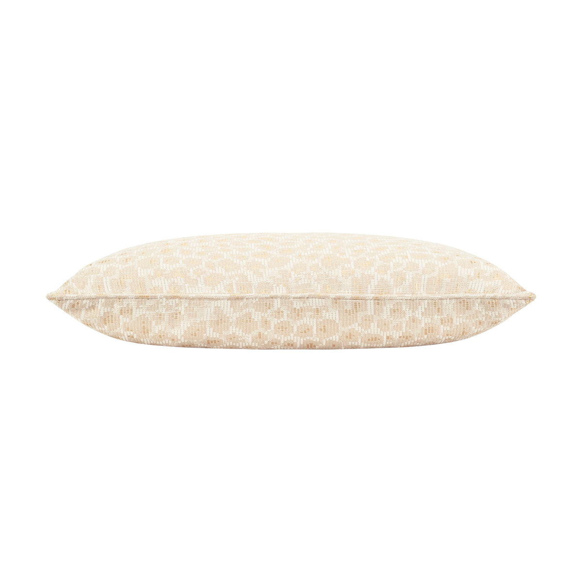 Asher Ivory Gold Pillow side profile with gold pattern on ivory