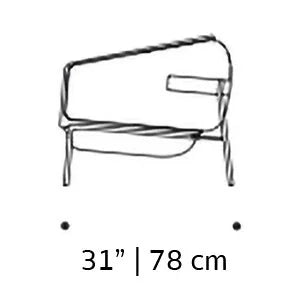 Blop Armchair side dimension drawing: 31 in / 78 cm deep