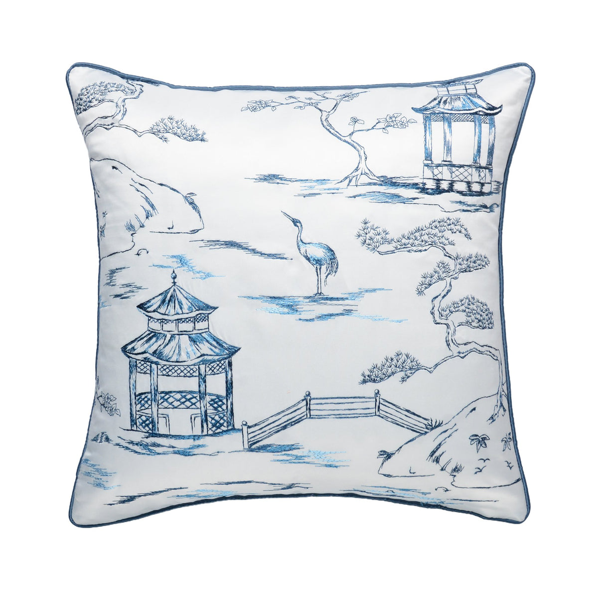 Silk Porcelain Pavilion Pillow by Maison Burgos