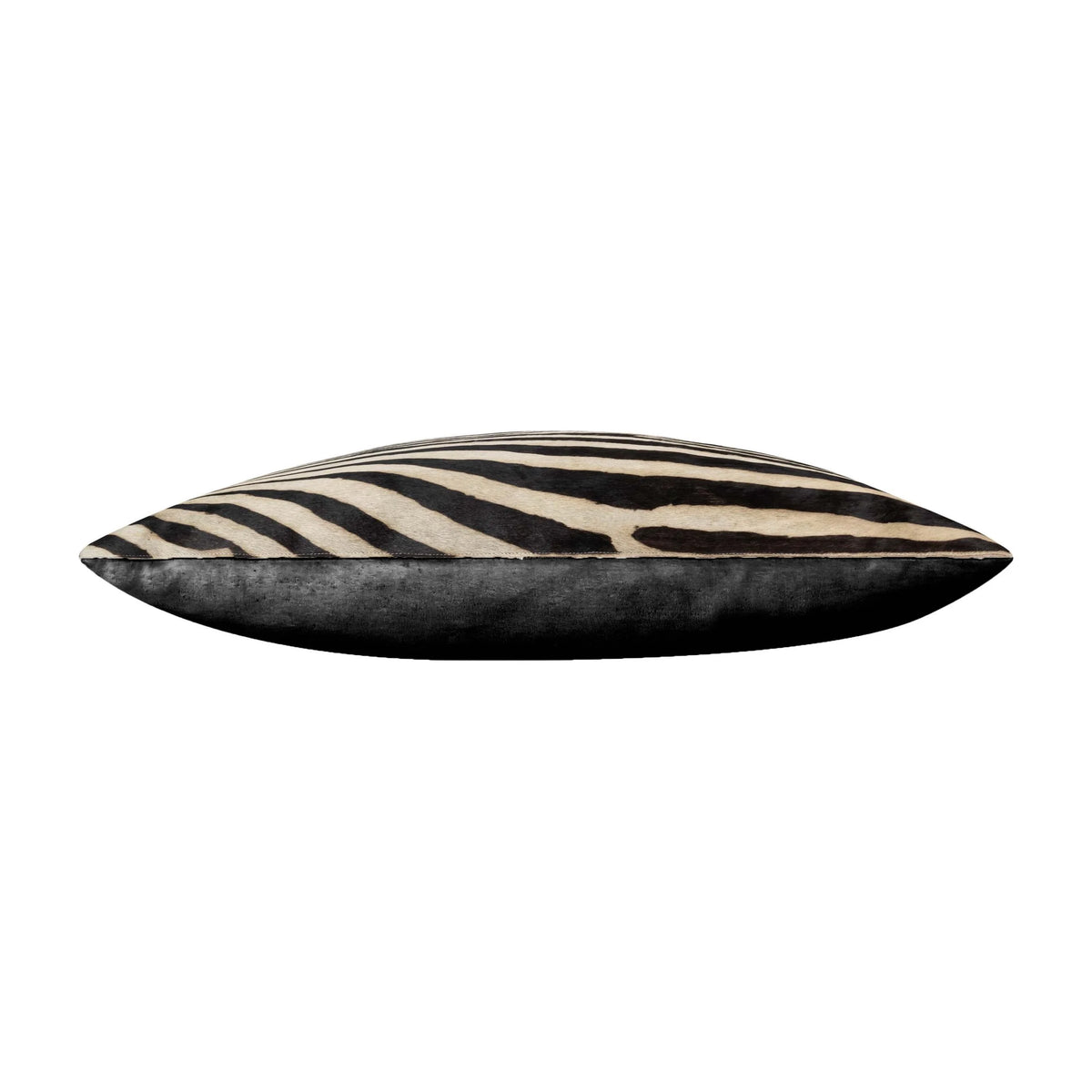 Denver Zebra Printed Genuine Hairon Hide Pillow, side profile