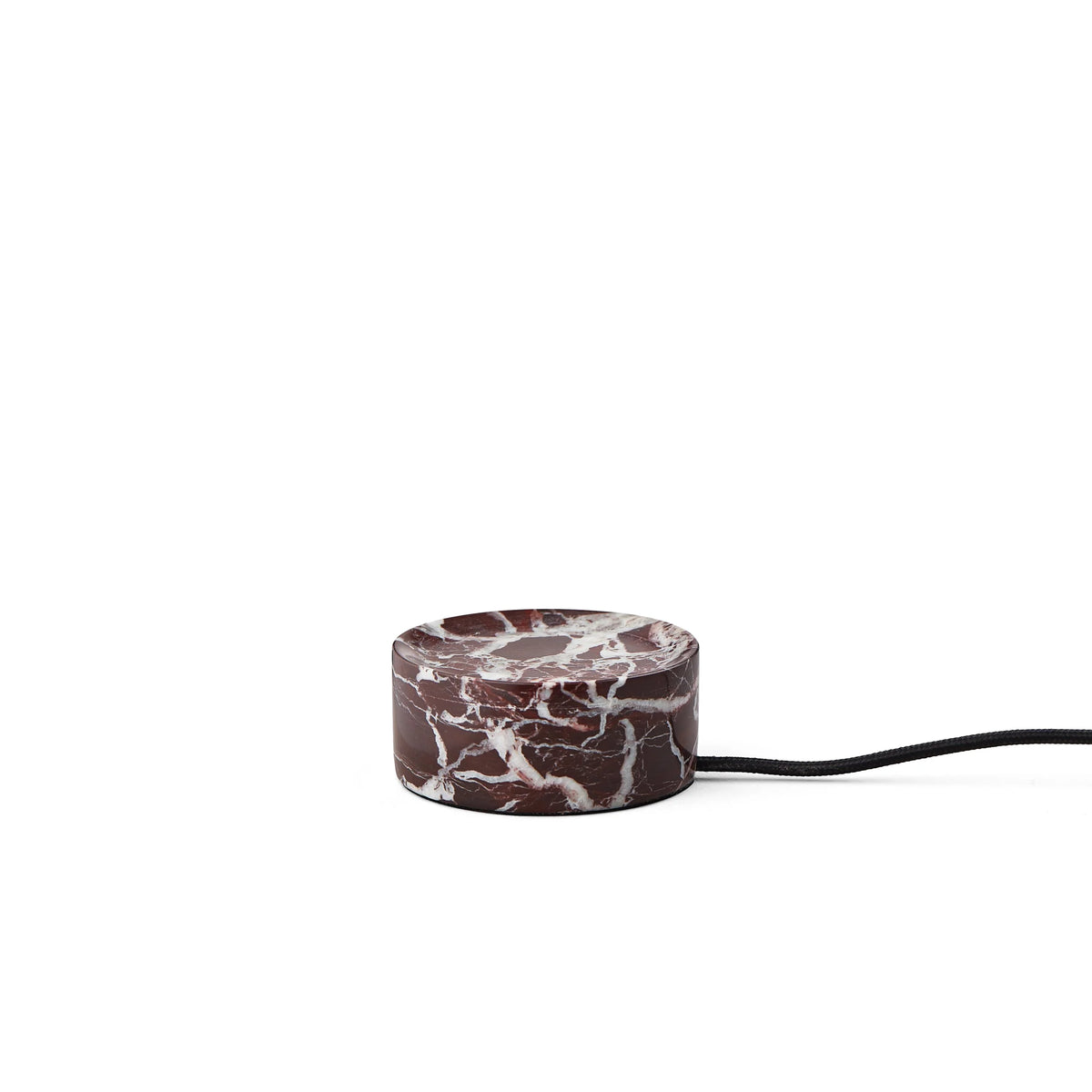 Trip Table Lamp – Burgundy | Opal red veined marble wireless charging base with cord