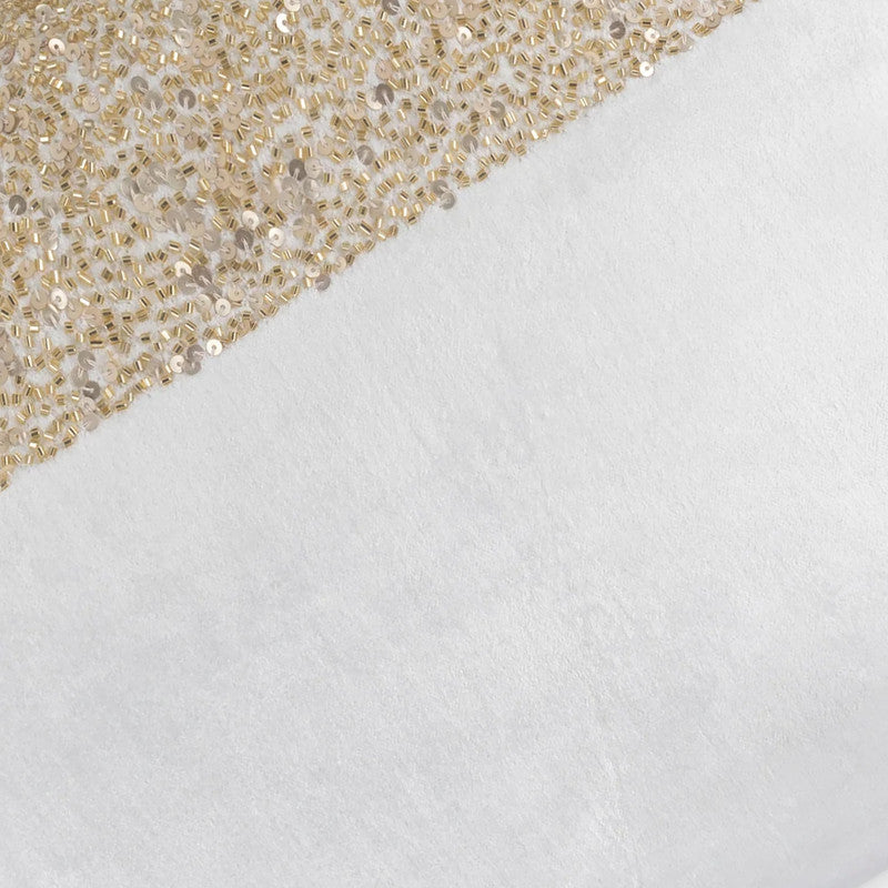 Lena Ivory Gold Lumbar Pillow sequin detail