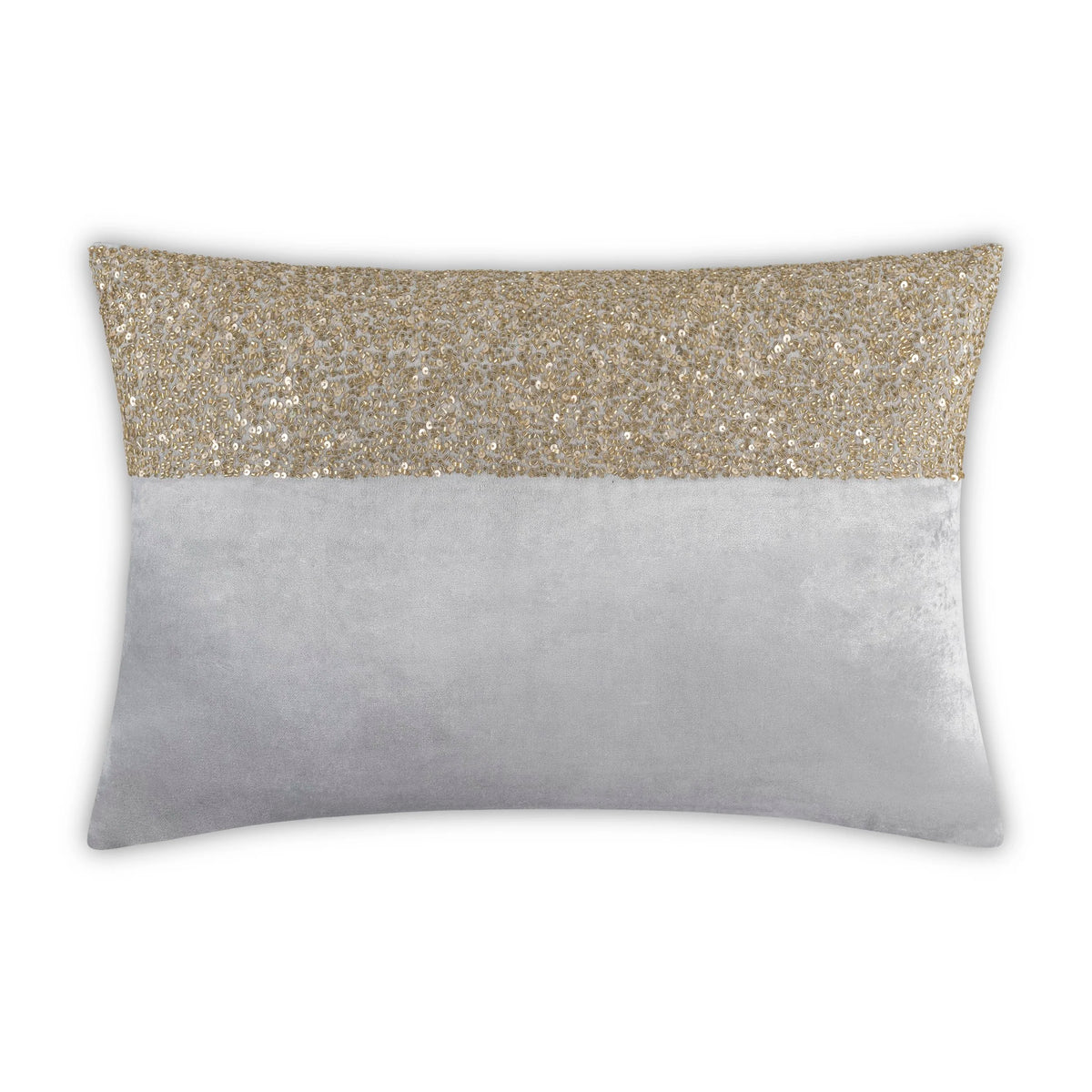 Lena Grey Gold Lumbar Pillow by Maison Burgos