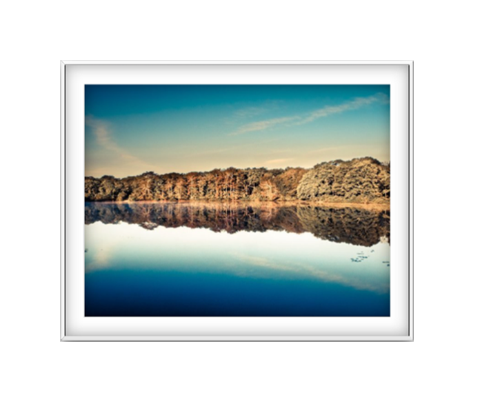 Hampton Pond photographic print in White frame