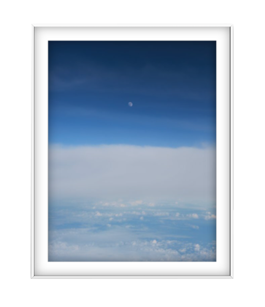 Moon Over Clouds photographic print in White frame