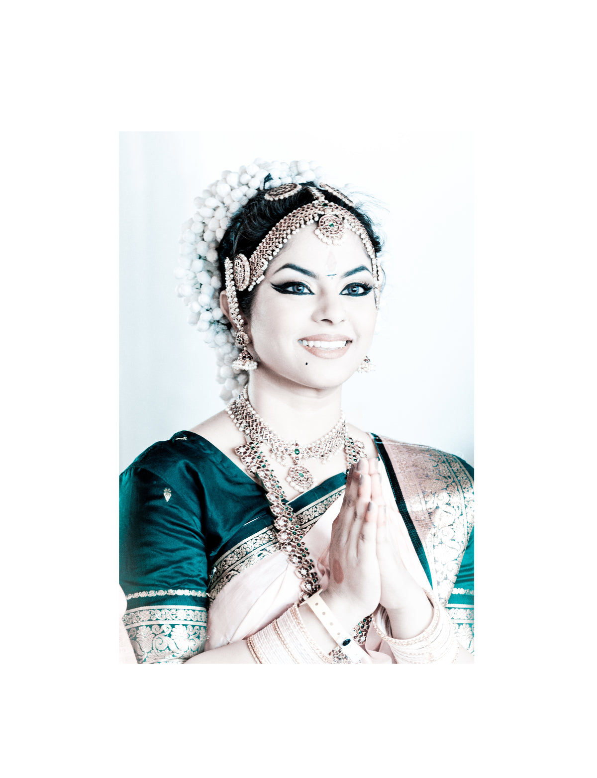 Namaste Blue photographic print in Acrylic frame