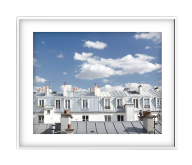 Toits de Paris photographic print in White frame