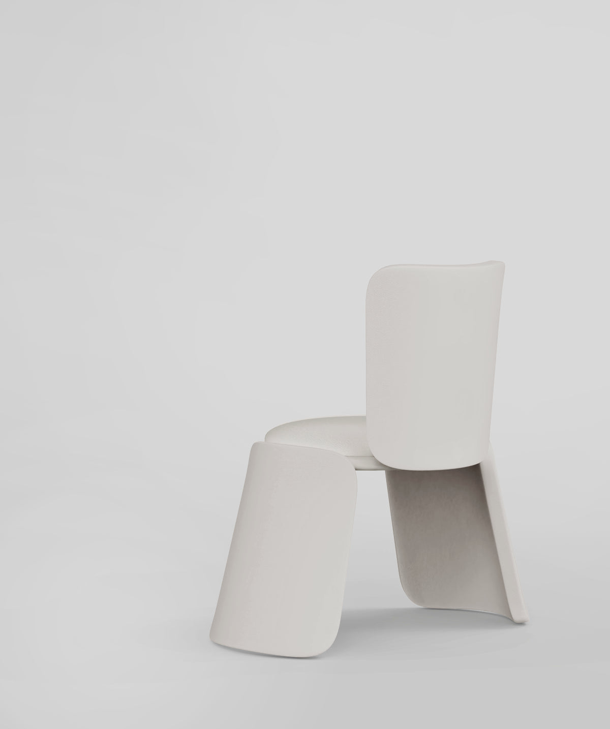 Inge Chair in off-white, rear three-quarter view