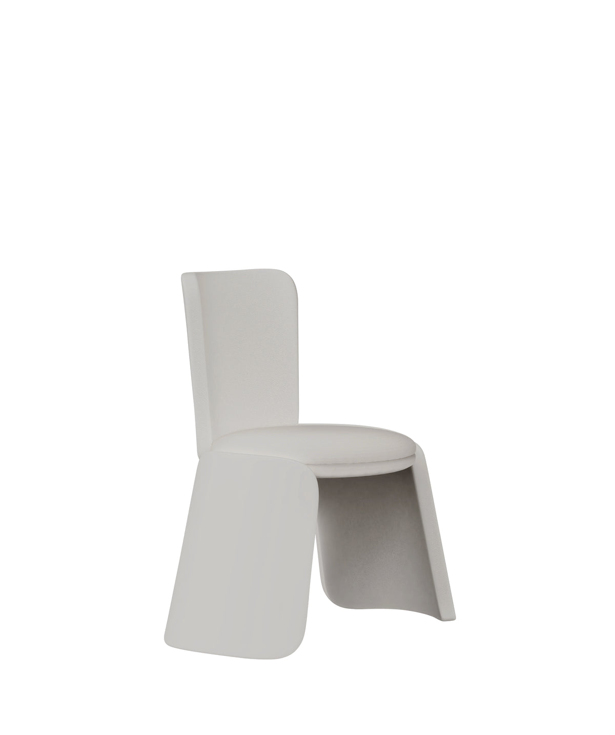 Inge Chair in off-white, three-quarter view on white