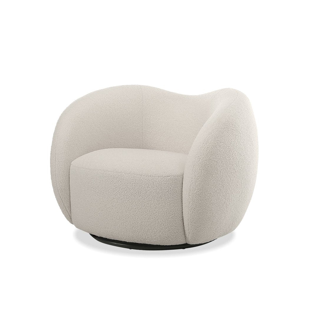 Dune Swivel Lounge Chair in Cream Teddy