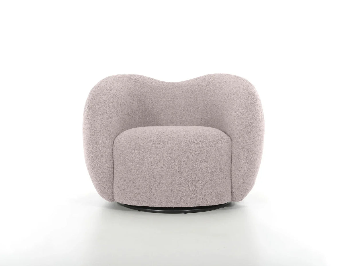Dune Swivel Lounge Chair in Dusty Rose, front view
