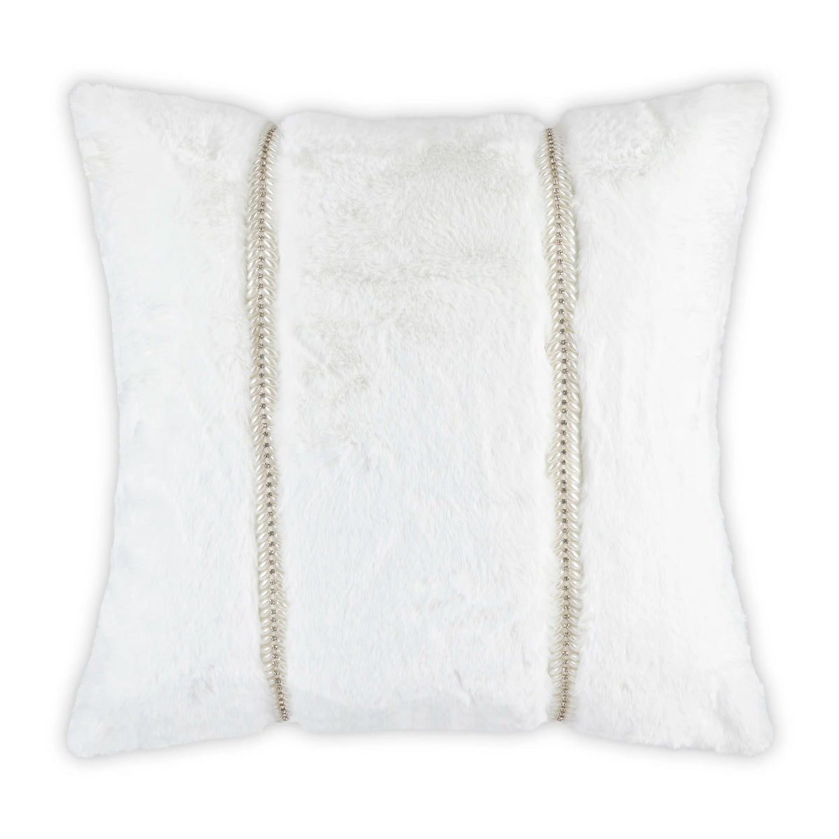 Lux Faux Fur White Pillow by Maison Burgos
