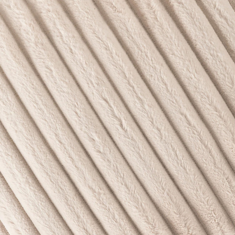 Lux Beige Ribbed Fur Pillow faux fur detail