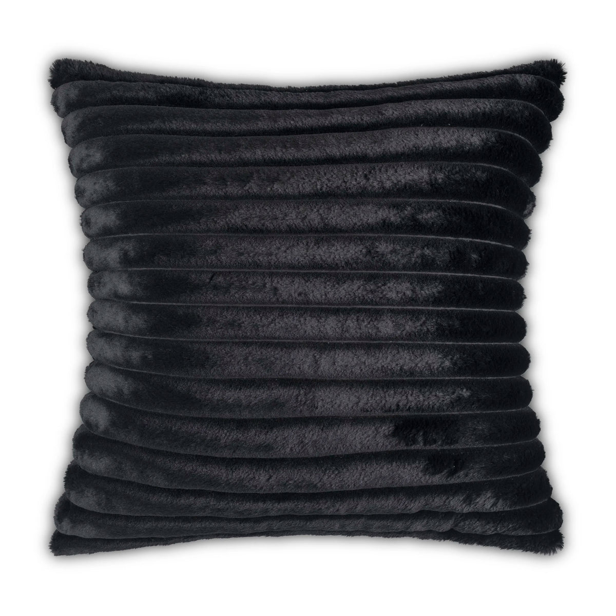 Lux Black Fur Pillow by Maison Burgos