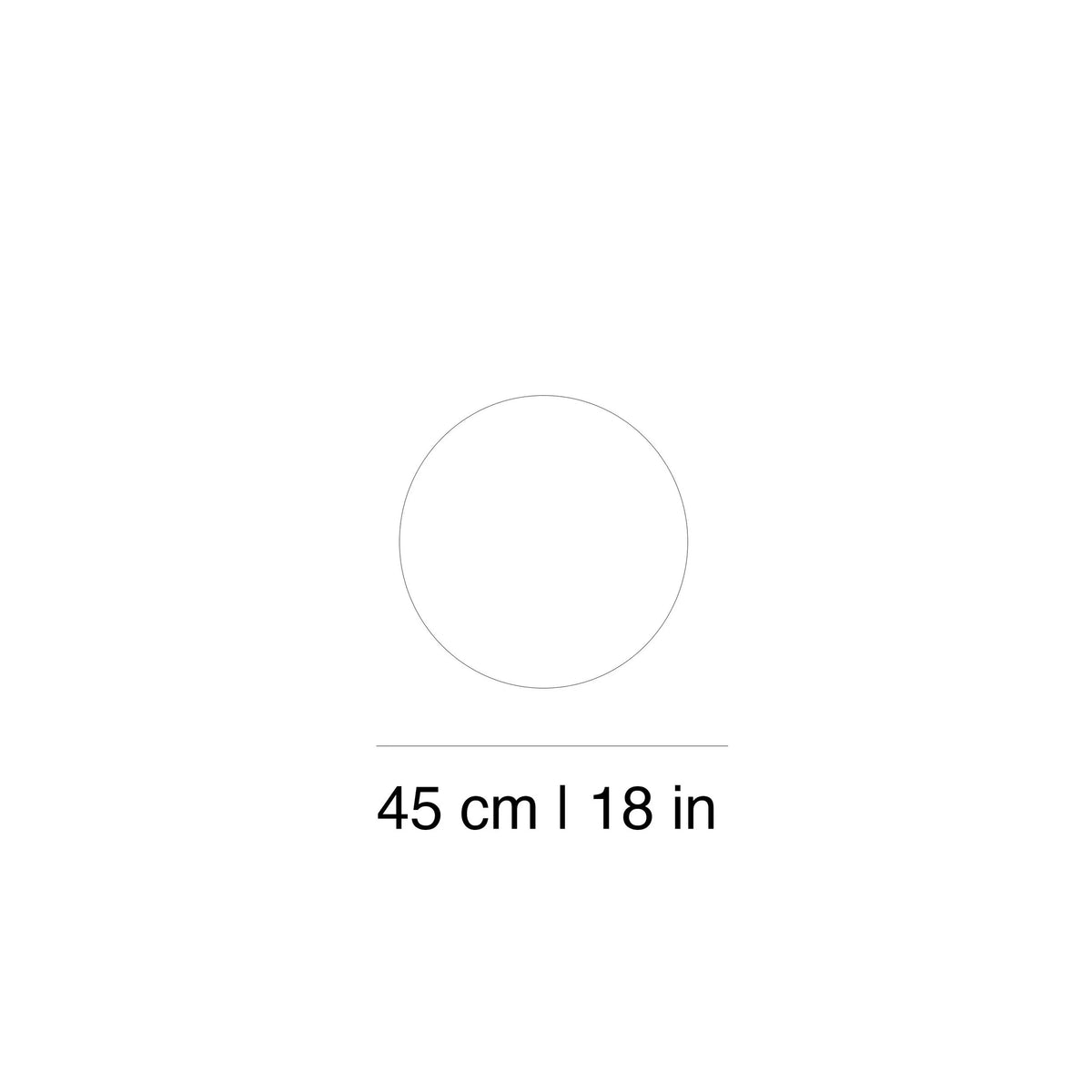 Egoista Ottoman top dimension drawing: 45 cm / 18 in diameter
