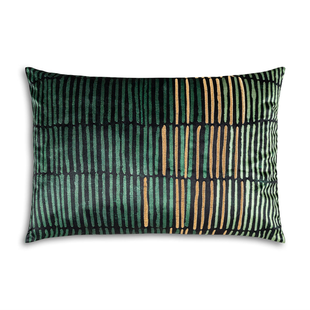 Mona Green Gold Lumbar Pillow by Maison Burgos