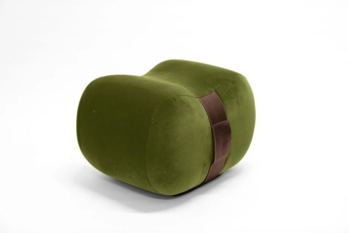 Milo bean ottoman Avocado Creme Brulee Velvet side