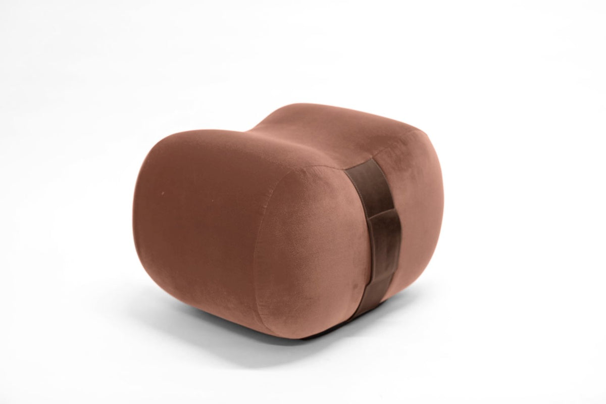 Milo bean ottoman Cameo Creme Brulee Velvet side