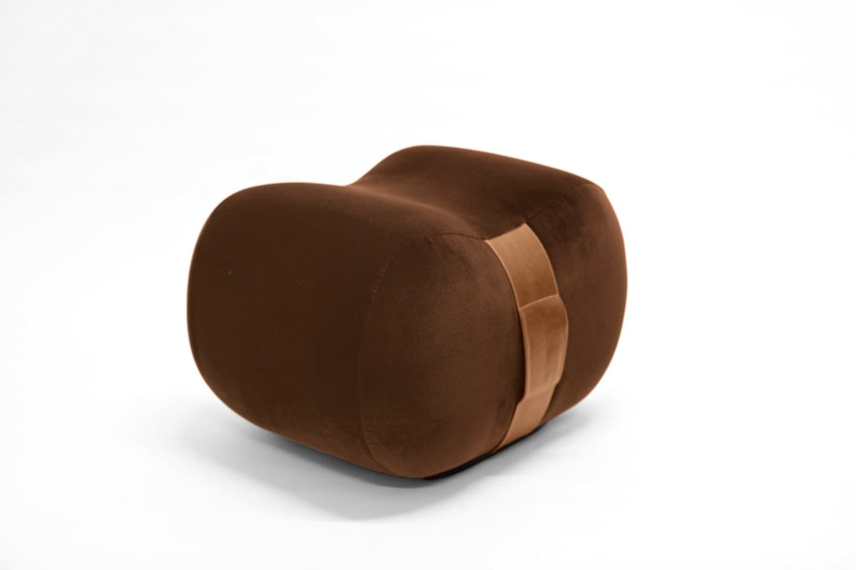 Milo bean ottoman Terra Cotta Chesterfield Velvet side