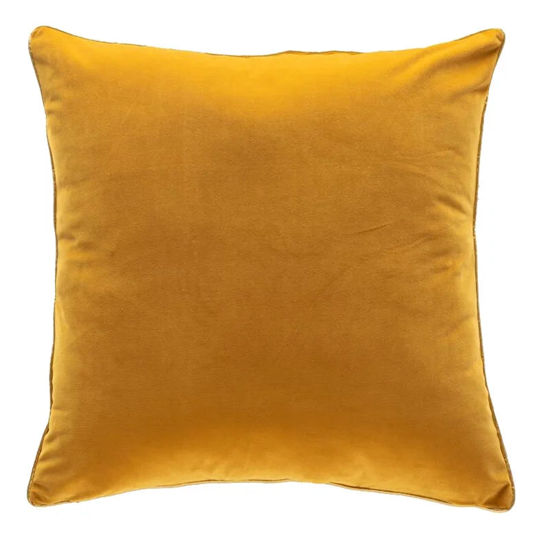 Noah Pillow, Mustard Gold velvet with soft sheen and gold cord trim