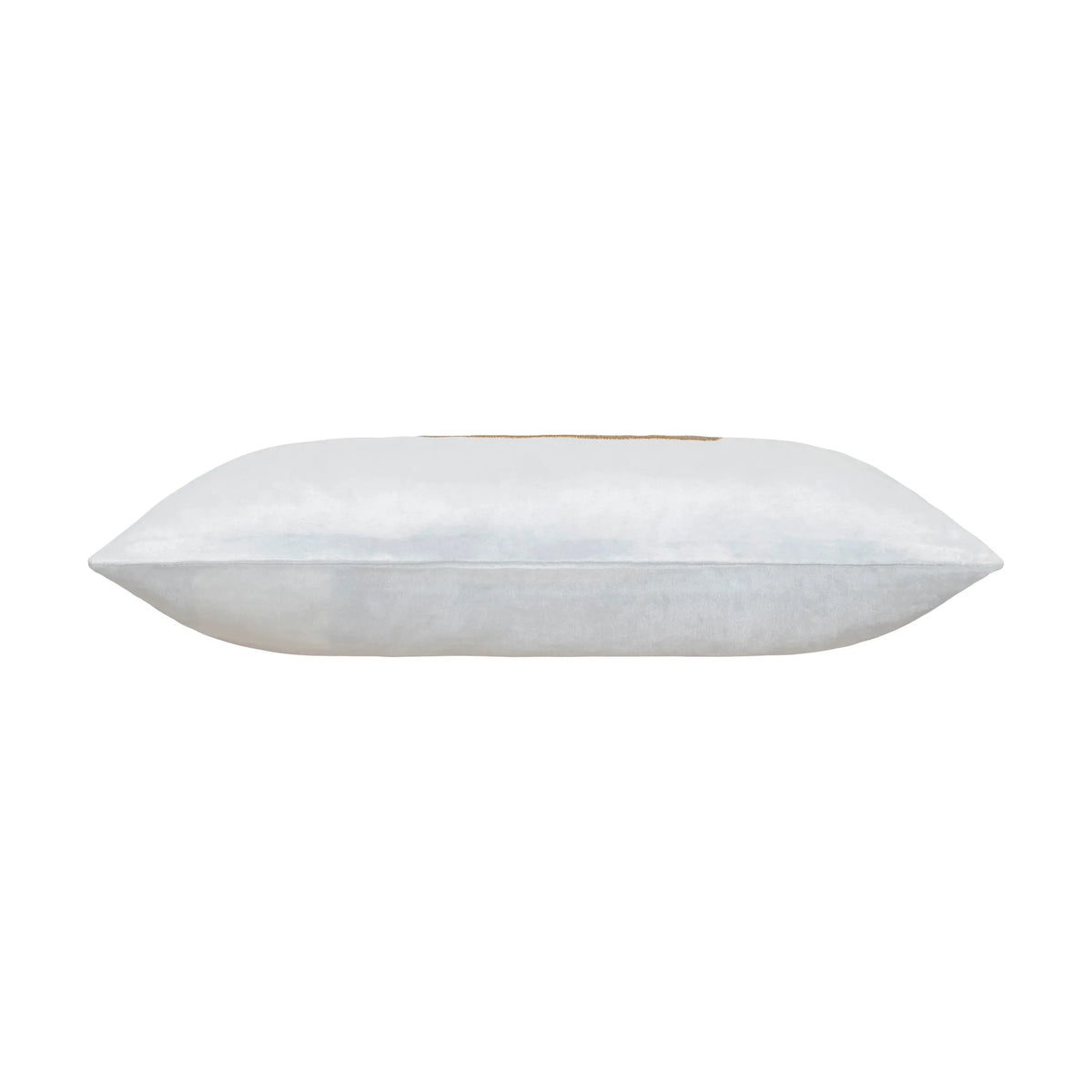 Rica Embroidered Pillow Lumbar in Ivory Gold, side profile