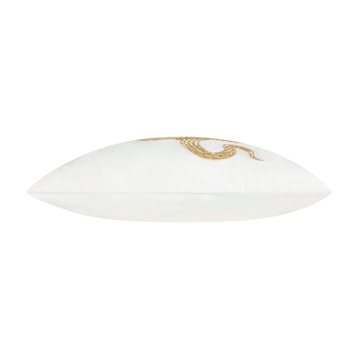 Safara Snake Ivory Gold Pillow in Ivory, side profile view