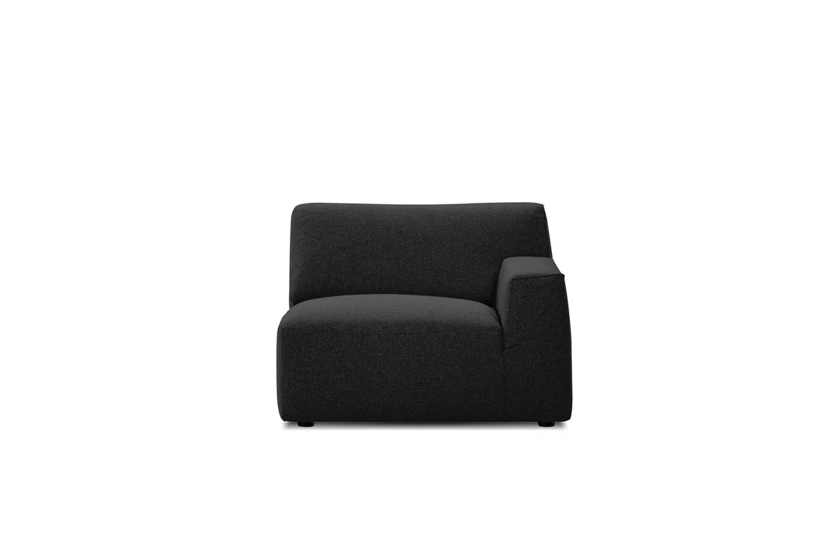 Scoop Sectional Sofa arm chair piece in Peppercorn Tweed