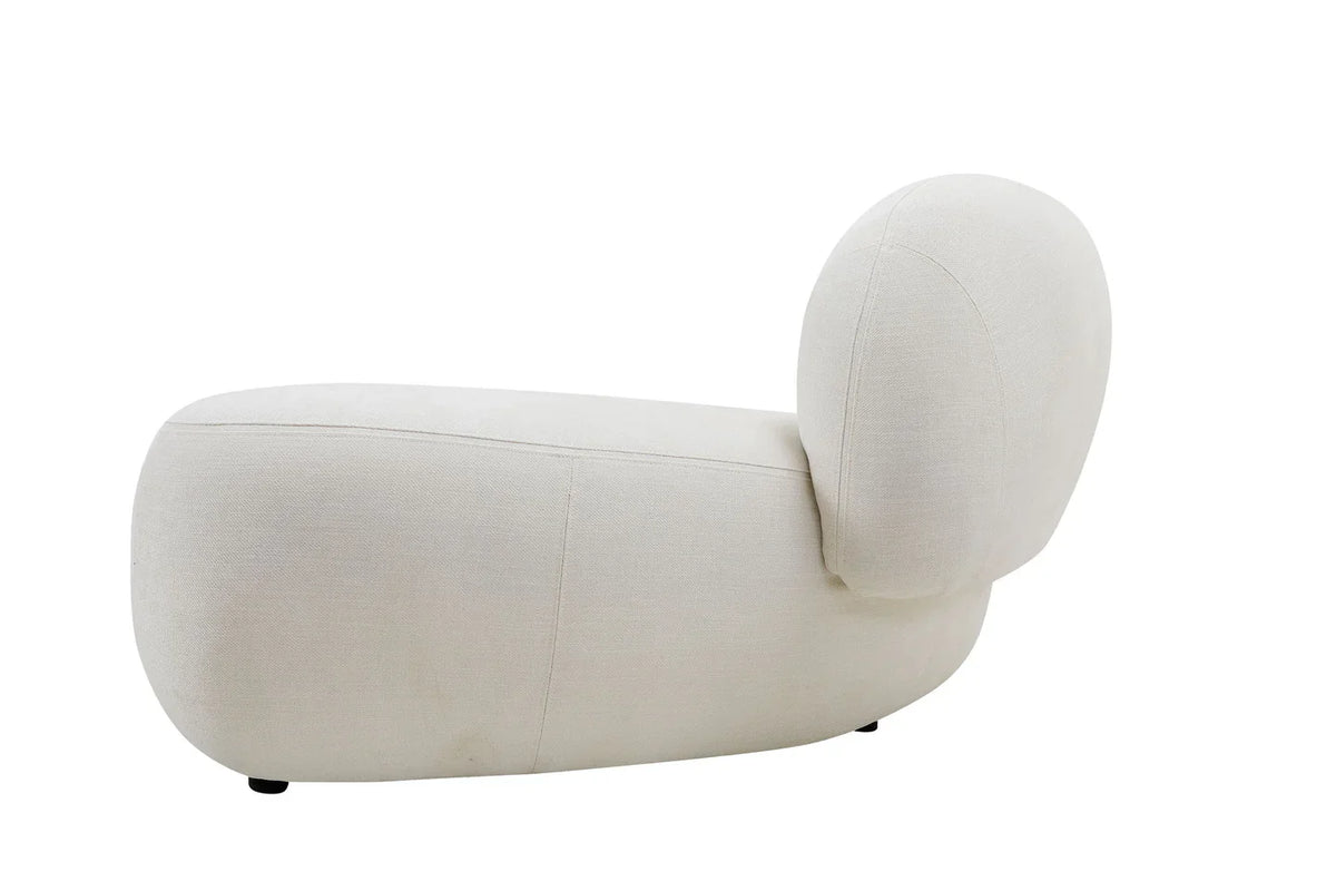 Moritz Sectional in Alabaster, side profile of the curved end module